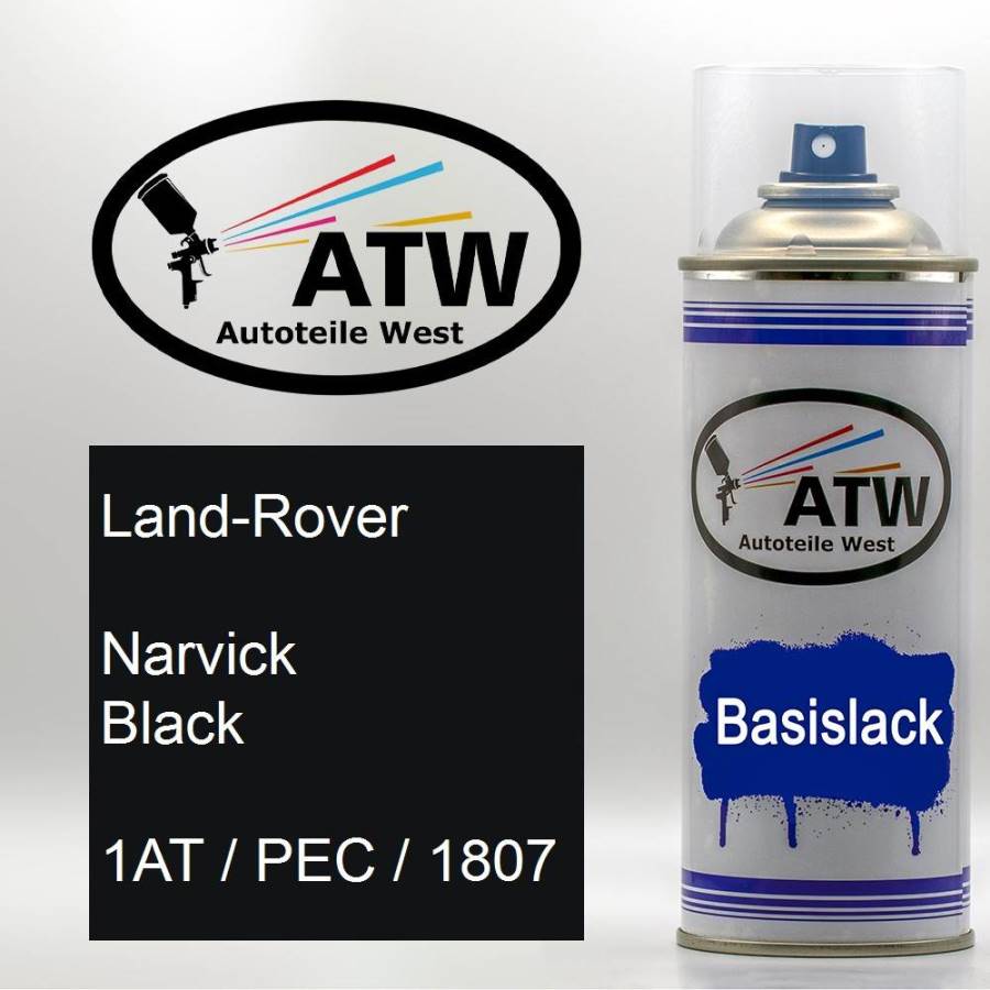 Land-Rover, Narvick Black, 1AT / PEC / 1807: 400ml Sprühdose, von ATW Autoteile West.